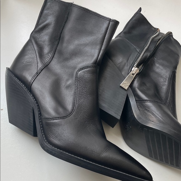Zara Black Leather Women's Boots - Picture 6 of 12